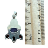 Lavender Jade, Tulip Jasper & Amethyst Solid 925 Sterling Silver Pendant