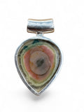 Royal Imperial Jasper & Garnet Solid 925 Sterling Silver Pendant