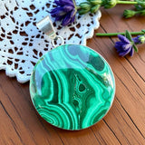 Malachite Solid 925 Sterling Silver Pendant