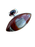 Noreena Jasper & Garnet Solid 925 Sterling Silver Pendant