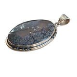 Moss Agate Solid 925 Sterling Silver Pendant