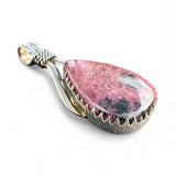 Rhodonite Solid 925 Sterling Silver Pendant