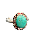 Kingman Turquoise Solid 925 Sterling Silver Ring 9.5