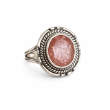 Faceted Sunstone Solid 925 Sterling Silver Ring 9
