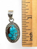 Egyptian Turquoise Solid 925 Sterling Silver Pendant