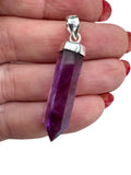Amethyst point Solid 925 Sterling Silver Pendant