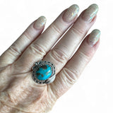 Pilot Mountain Turquoise with Pyrite Solid 925 Sterling Silver Ring 10