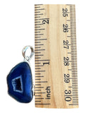 Blue Agate Druzy Solid 925 Sterling Silver Pendant