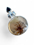 Scenic Agate & Onyx Solid 925 Sterling Silver Pendant