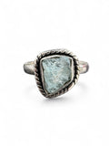 Rough Aquamarine Solid 925 Sterling Silver Ring 6