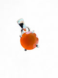 Faceted Carnelian Solid 925 Sterling Silver Pendant