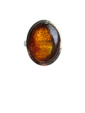 Baltic Amber Solid 925 Sterling Silver Ring 8.5