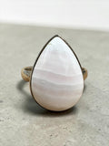 Pink Calcite Solid 925 Sterling Silver Ring 10