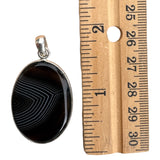 Banded Agate Solid 925 Sterling Silver Pendant