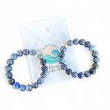 Blue Lapis Lazuli beaded Solid 925 Sterling Silver Earrings