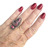 Rhodonite Solid 925 Sterling Silver Ring 7.5