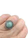 Amazonite Solid 925 Sterling Silver Ring 8