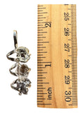 Meteorite, Herkimer Diamond & Pyrite Solid 925 Sterling Silver Pendant