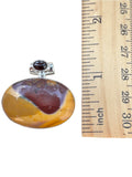 Mookaite Jasper & Garnet Solid 925 Sterling Silver Pendant
