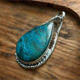 Shattuckite Solid 925 Sterling Silver Pendant