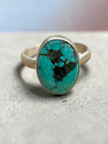 Tibetan Turquoise Solid 925 Sterling Silver Ring 9