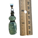 Prehnite & Citrine Solid 925 Sterling Silver Pendant