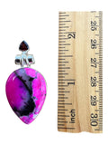Pink Dendritic Opal & Garnet Solid 925 Sterling Silver Pendant