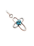 Blue Topaz Cross Solid 925 Sterling Silver Pendant Earrings Set