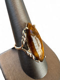 Tiger Eye Solid 925 Sterling Silver Ring 8.5