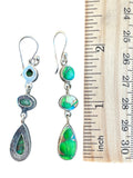 Kingman Peacock Dahlia Solid 925 Sterling Silver Earrings