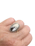 White Buffalo Solid 925 Sterling Silver Ring 7