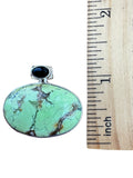 Variscite & Lapis Solid 925 Sterling Silver Pendant