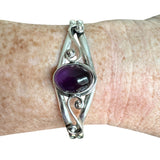 Amethyst Solid 925 Sterling Silver Cuff Bracelet