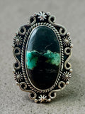 Black Jack Turquoise Solid 925 Sterling Silver Ring 9