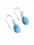 Caribbean Larimar Solid 925 Sterling Silver Earrings