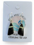 Black Jack Turquoise Solid 925 Sterling Silver Earrings