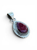 Ruby Solid 925 Sterling Silver Pendant