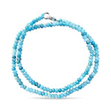 Aquamarine 4 mm Beaded Necklace 18 inches