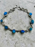 Paraiba Blue Opal Solid 925 Sterling Silver Bracelet
