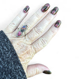 Kingman Pink Dahlia Turquoise Solid 925 Sterling Silver Ring 7.5