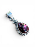 Kingman Red Rose Dahlia Solid 925 Sterling Silver Pendant