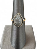 Black Rutilated Quartz Solid Sterling Silver Ring 7