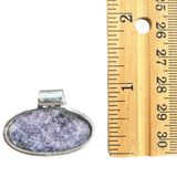 Lepidolite & Amethyst Solid 925 Sterling Silver Pendant