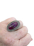 Kingman Purple Mojave Turquoise Solid 925 Sterling Silver Ring 6