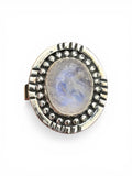 Rainbow Moonstone Solid 925 Sterling Silver Ring 6