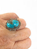 Pilot Mountain Turquoise Solid 925 Sterling Silver Ring 8