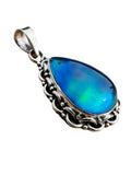 Aurora Opal Solid 925 Sterling Silver Pendant