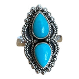 Kingman Turquoise Solid 925 Sterling Silver Ring 9