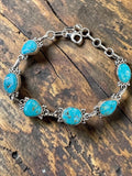White Water Turquoise Solid 925 Sterling Silver Bracelet