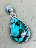 Tibetan Turquoise Solid 925 Sterling Silver Pendant